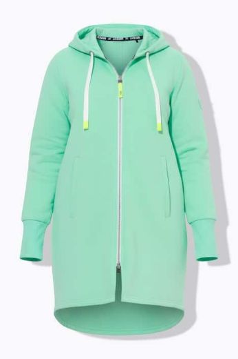 Plus size veliki brojevi Majica dugih rukava s patentnim zatvaračem i kapuljačom dužeg kroja za punije