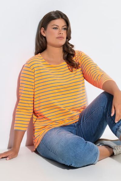 Veliki brojevi Majica dugi rukavi na pruge moda za punije