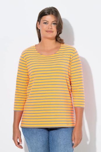 Plus size veliki brojevi Majica dugi rukavi na pruge za punije