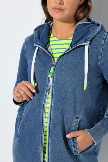 Plus size veliki brojevi Majica dugih rukava s patentnim zatvaračem traper za punije