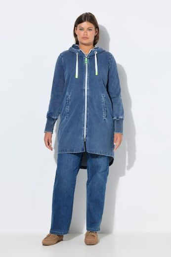 Plus size veliki brojevi Majica dugih rukava s patentnim zatvaračem traper za punije