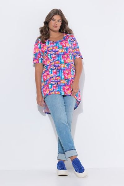 Veliki brojevi Majica kratkih rukava okruglog izreza moda za punije