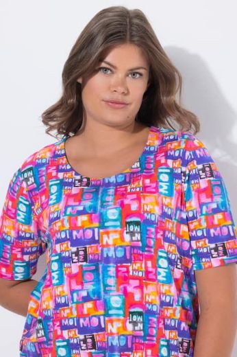 Plus size veliki brojevi Majica kratkih rukava okruglog izreza za punije