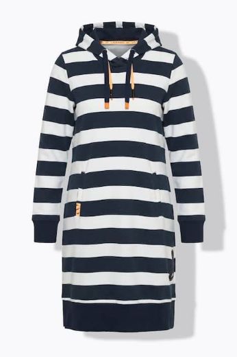 Plus size veliki brojevi Haljina midi dugih rukava na pruge za punije