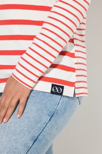 Plus size veliki brojevi Majica dugih rukava na pruge za punije