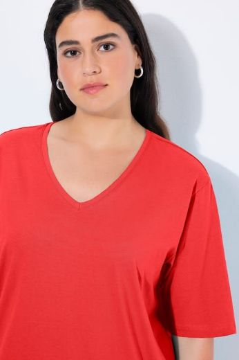 Plus size veliki brojevi Majica V izrez Basic za punije