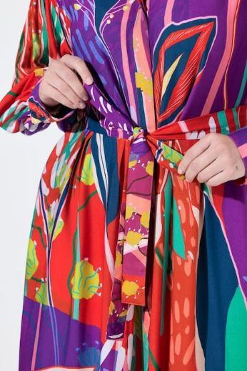 Plus size veliki brojevi Haljina maxi dugih rukava za punije