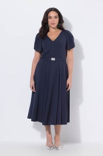 Plus size veliki brojevi Haljina midi kratkih rukava svečana za punije