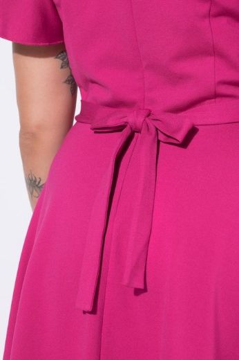 Plus size veliki brojevi Haljina midi kratkih rukava svečana za punije