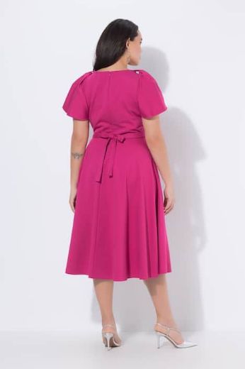 Plus size veliki brojevi Haljina midi kratkih rukava svečana za punije