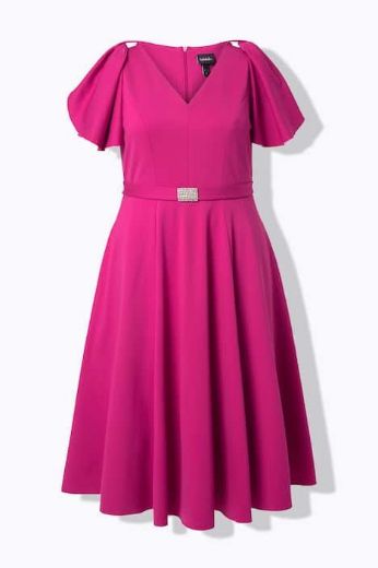 Plus size veliki brojevi Haljina midi kratkih rukava svečana za punije