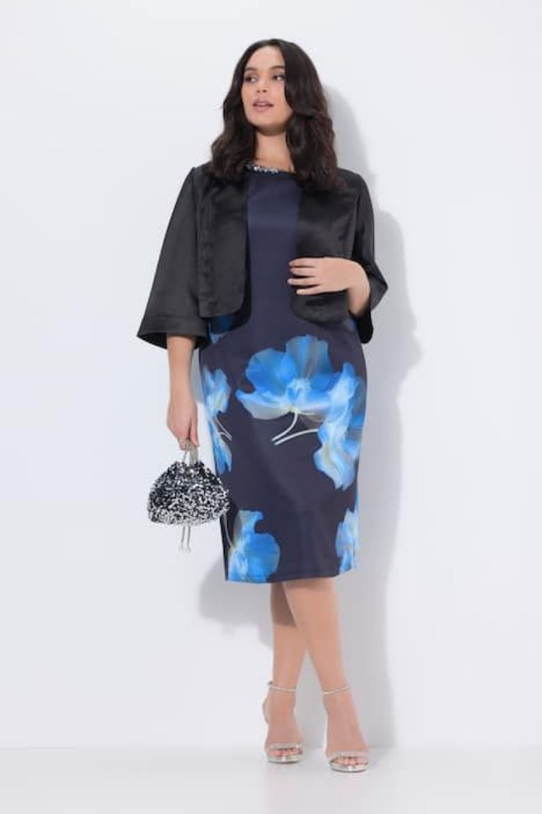 Plus size veliki brojevi Haljina midi bez rukava za punije