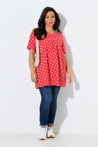 Veliki brojevi Majica kratkih rukava dužeg A kroja moda za punije