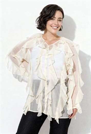 Plus size veliki brojevi Bluza dugih rukava na volane za punije