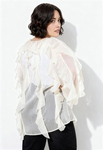 Plus size veliki brojevi Bluza dugih rukava na volane za punije