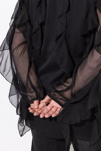 Plus size veliki brojevi Bluza dugih rukava na volane za punije