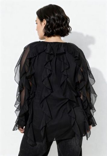 Plus size veliki brojevi Bluza dugih rukava na volane za punije