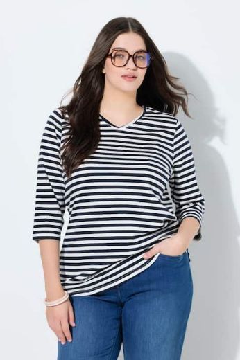 Plus size veliki brojevi Majica 3/4 rukava V ovratnika za punije