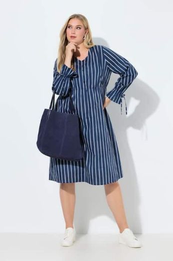 Plus size veliki brojevi Haljina midi dugih rukava za punije