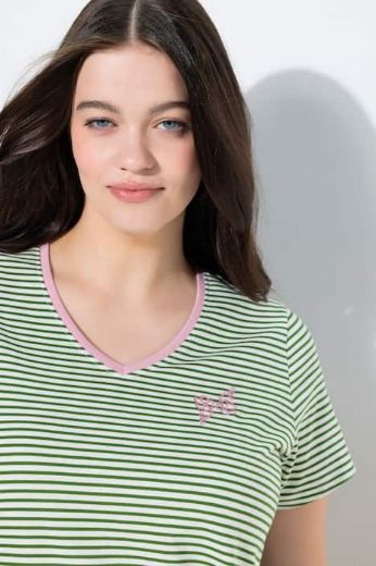 Plus size veliki brojevi Majica kratkih rukava V ovratnika za punije