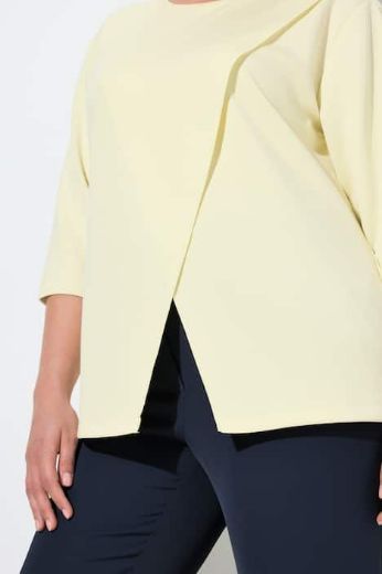 Plus size veliki brojevi Majica 3/4 rukava asimetričnog kroja za punije