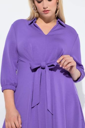 Plus size veliki brojevi Haljina midi 3/4 rukava za punije