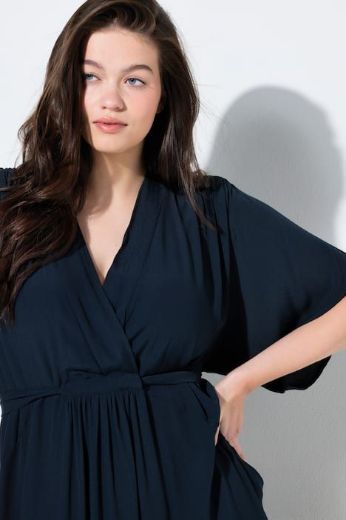 Plus size veliki brojevi Haljina maxi kratkih rukava V ovratnika za punije