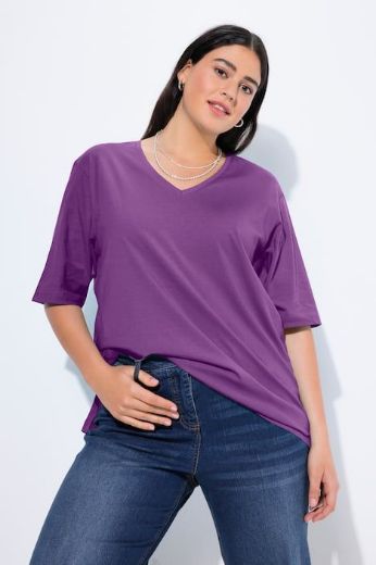 Plus size veliki brojevi Majica V izrez Basic za punije