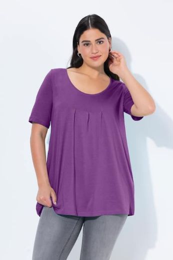 Plus size veliki brojevi Majica s naborima duži model za punije