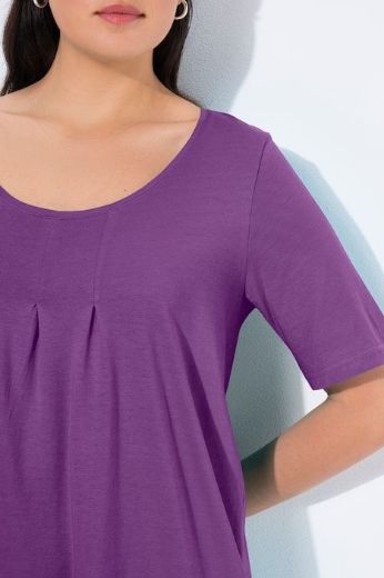 Plus size veliki brojevi Majica s naborima duži model za punije