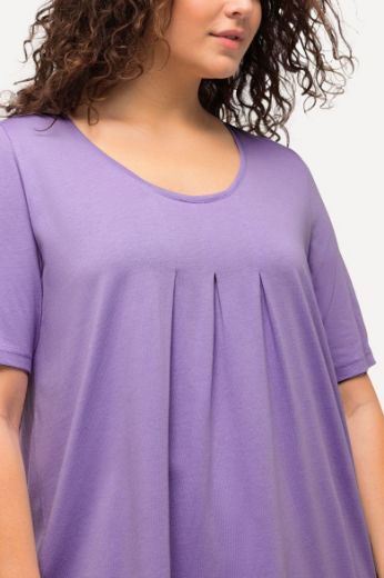 Plus size veliki brojevi Majica s naborima duži model za punije