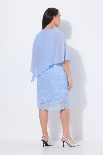 Plus size veliki brojevi Haljina svečana čipkana s dodatkom tila za punije