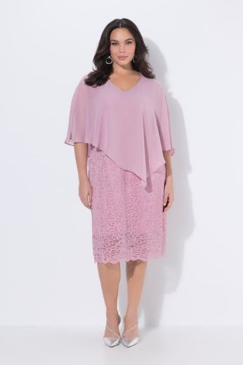 Plus size veliki brojevi Haljina svečana čipkana s dodatkom tila za punije