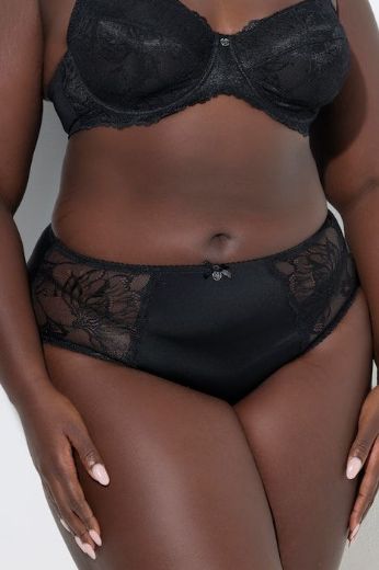 Plus size veliki brojevi Gaćice midi s cvjetnom čipkom za punije