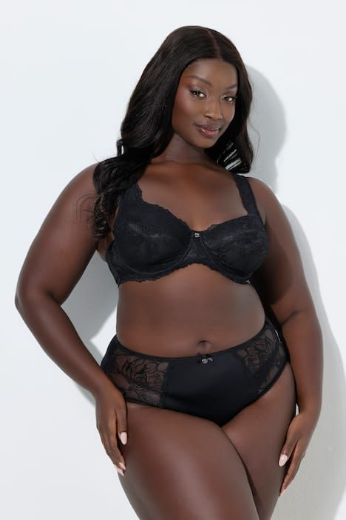 Plus size veliki brojevi Gaćice midi s cvjetnom čipkom za punije