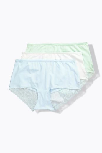 Plus size veliki brojevi Gaćice 3 komada s dodatkom čipke za punije