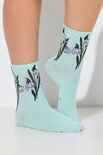 Plus size veliki brojevi Čarape cvjetnog uzorka za punije