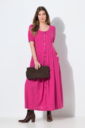 Plus size veliki brojevi Haljina maxi kratkih rukava okruglog ovratnika za punije