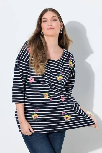 Plus size veliki brojevi Majica 3/4 rukava okruglog ovratnika za punije