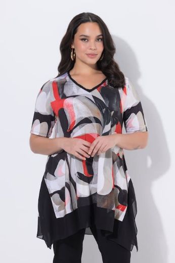 Plus size veliki brojevi Majica kratkih rukava V ovratnika za punije