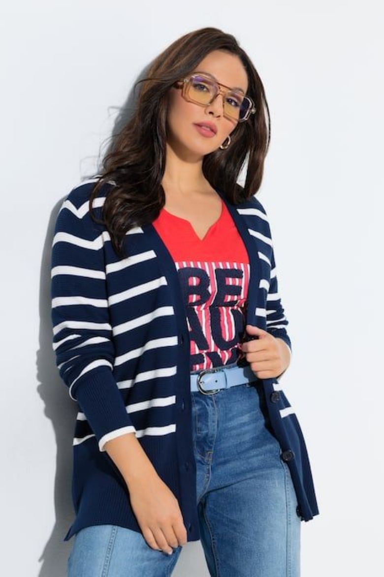 Plus size veliki brojevi Kardigan na kopčanje za punije