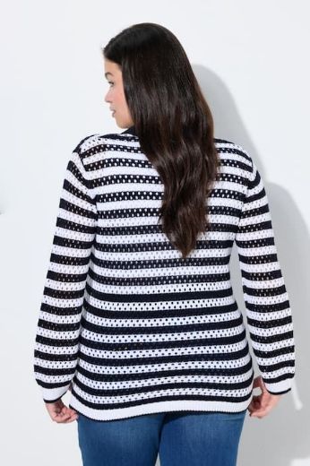 Plus size veliki brojevi Pulover dugih rukava na pruge za punije