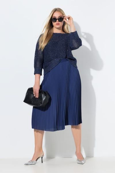 Veliki brojevi Suknja midi A kroja moda za punije