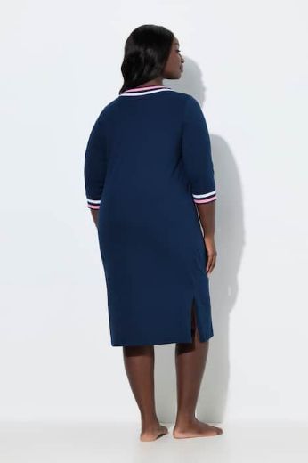 Plus size veliki brojevi Spavaćica s V izrezom na pruge za punije