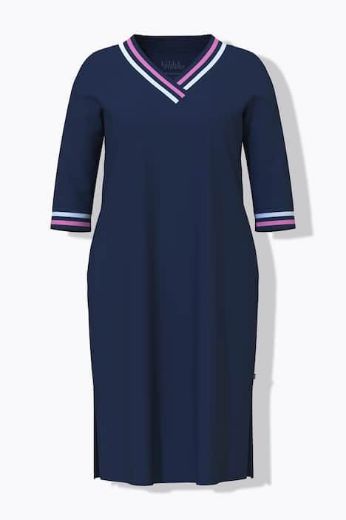 Plus size veliki brojevi Spavaćica s V izrezom na pruge za punije