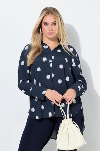 Plus size veliki brojevi Bluza dugih rukava točkastog uzorka za punije