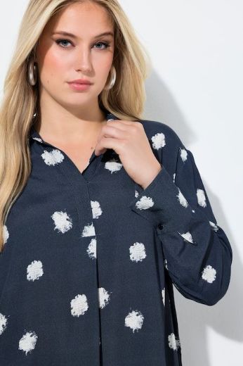 Plus size veliki brojevi Bluza dugih rukava točkastog uzorka za punije