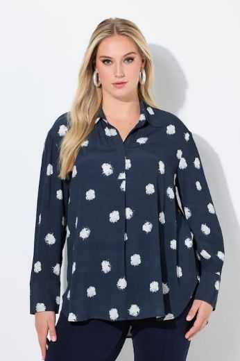 Plus size veliki brojevi Bluza dugih rukava točkastog uzorka za punije