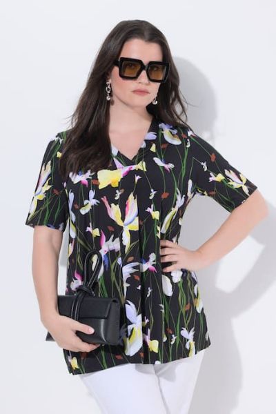 Veliki brojevi Majica kratkih rukava V ovratnika moda za punije