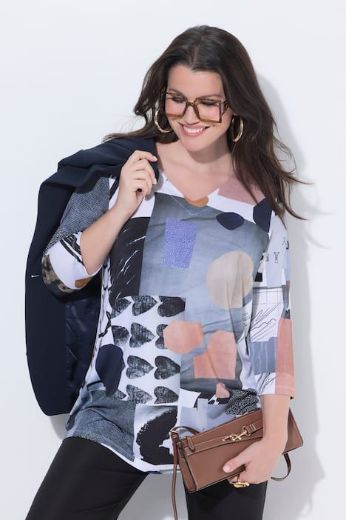 Plus size veliki brojevi Majica 3/4 rukava A kroja za punije